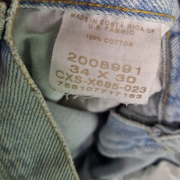 Lee Distressed Light‎ Wash Blue Straight Leg 1005 Cotton Jeans Size 34 A - Picture 2 of 5